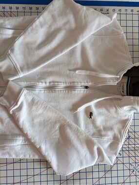 Lacoste White Hoodie with Green Crocodile Logo